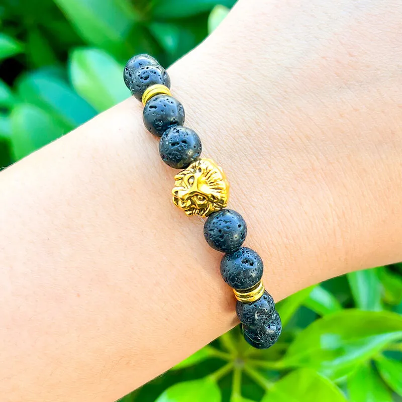 Lava Stone Natural Beaded Bracelet