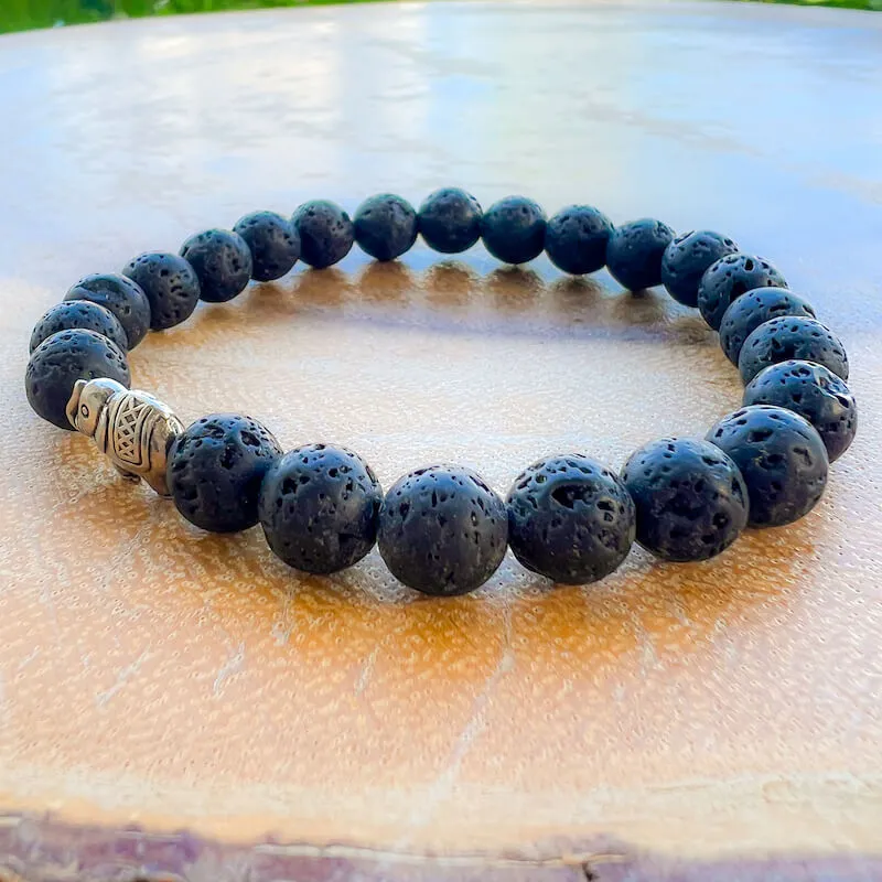 Lava Stone Natural Beaded Bracelet