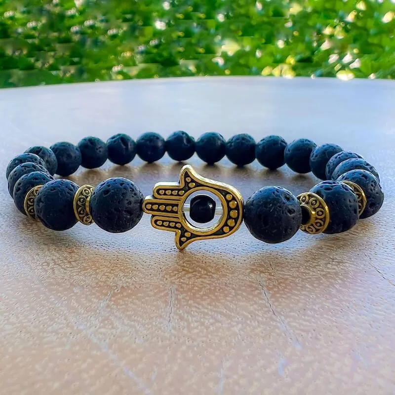 Lava Stone Natural Beaded Bracelet