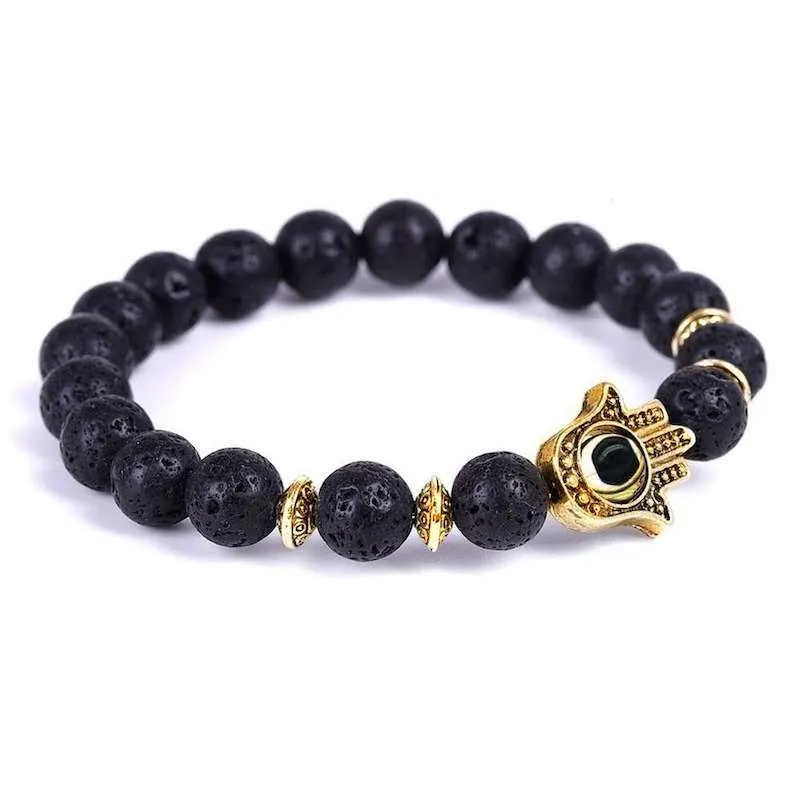 Lava Stone Natural Beaded Bracelet