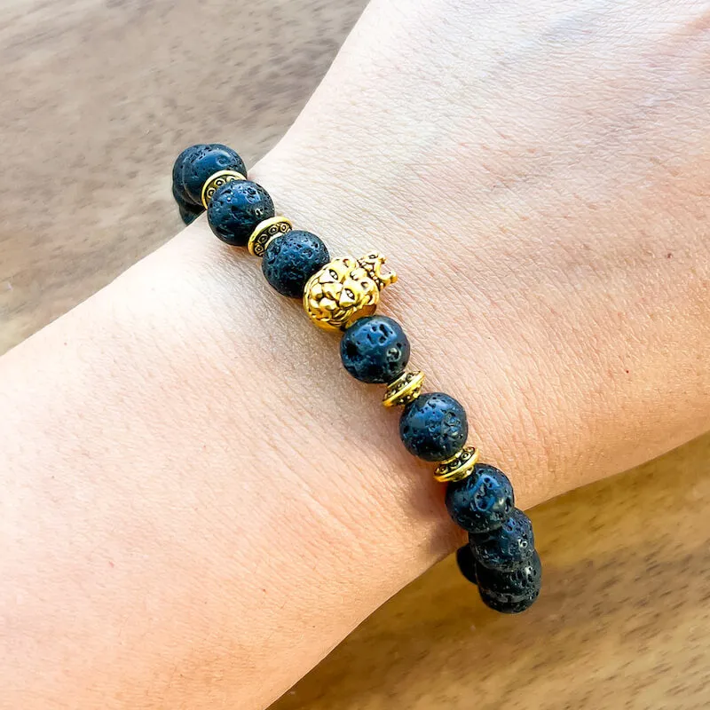 Lava Stone Natural Beaded Bracelet