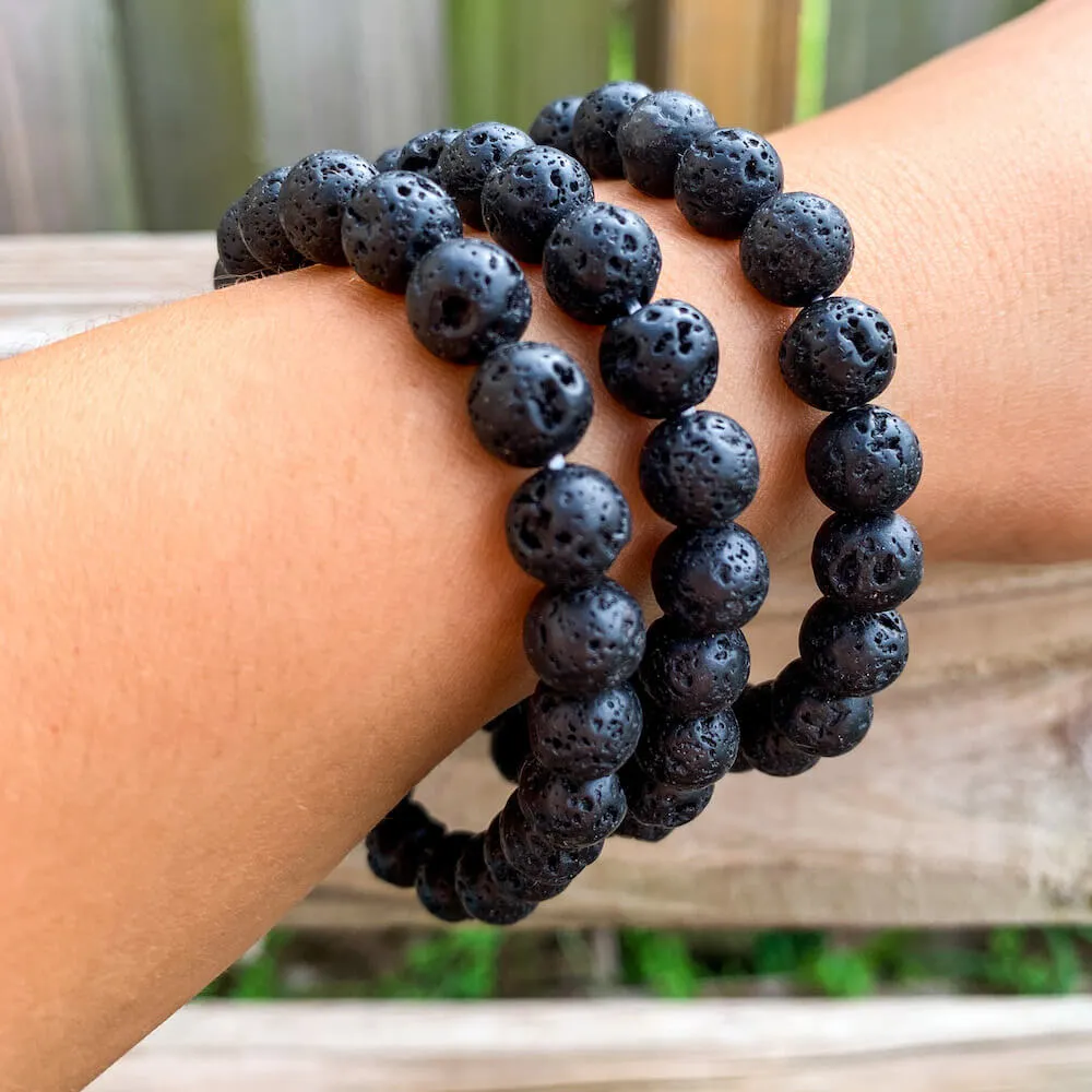 Lava Stone Natural Beaded Bracelet