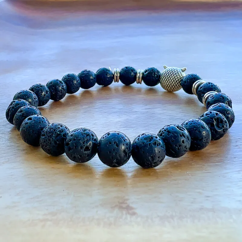 Lava Stone Natural Beaded Bracelet