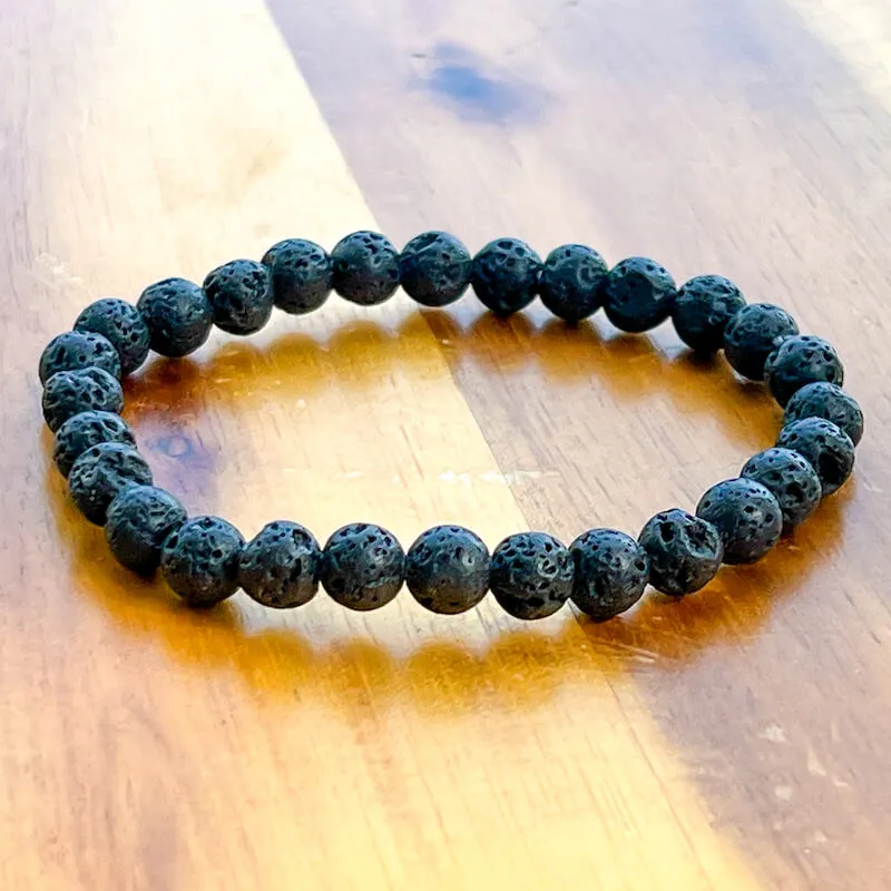 Lava Stone Natural Beaded Bracelet