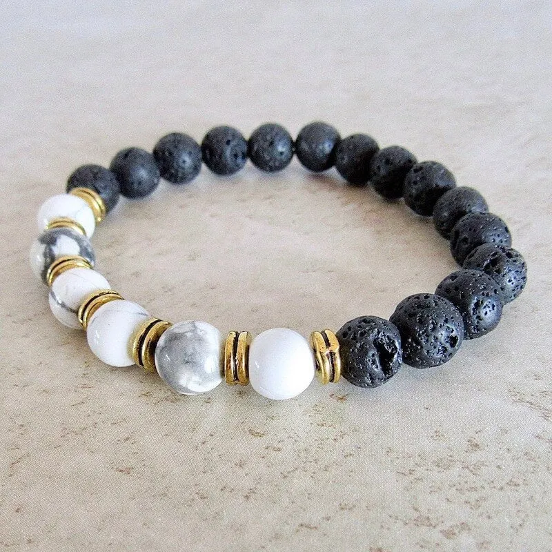 Lava Stone Natural Beaded Bracelet