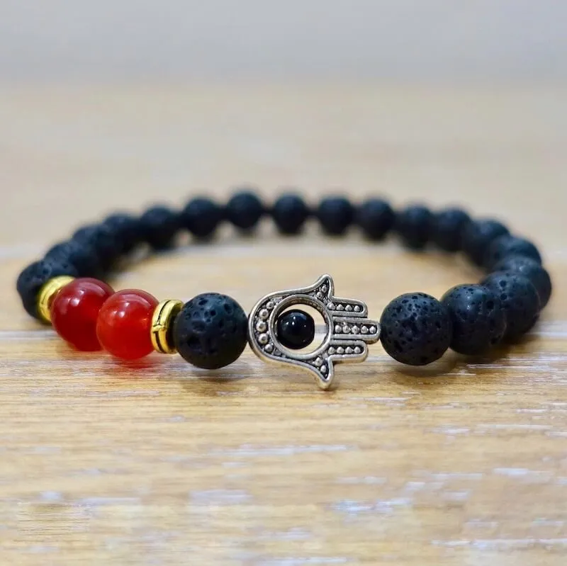 Lava Stone Natural Beaded Bracelet