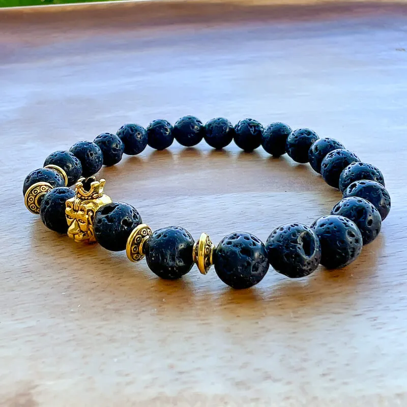 Lava Stone Natural Beaded Bracelet