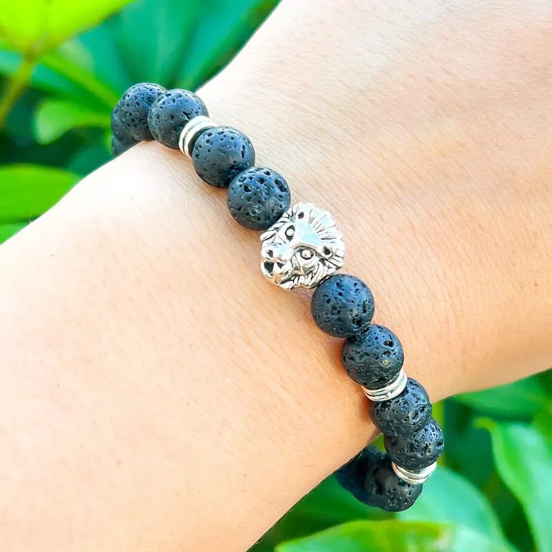 Lava Stone Natural Beaded Bracelet