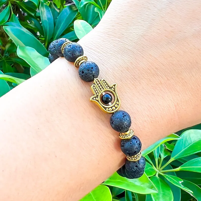 Lava Stone Natural Beaded Bracelet