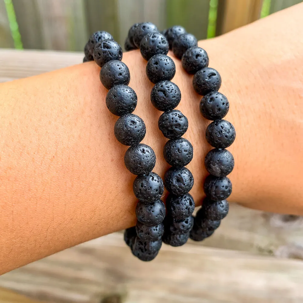 Lava Stone Natural Beaded Bracelet