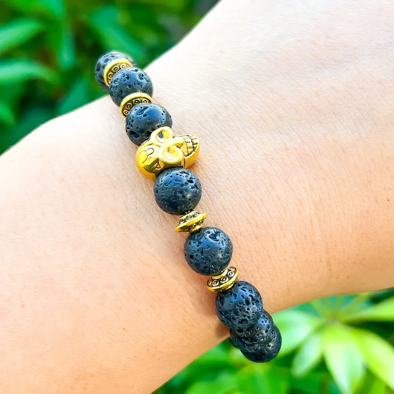 Lava Stone Natural Beaded Bracelet