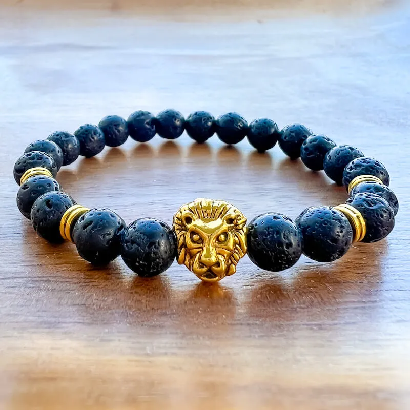 Lava Stone Natural Beaded Bracelet