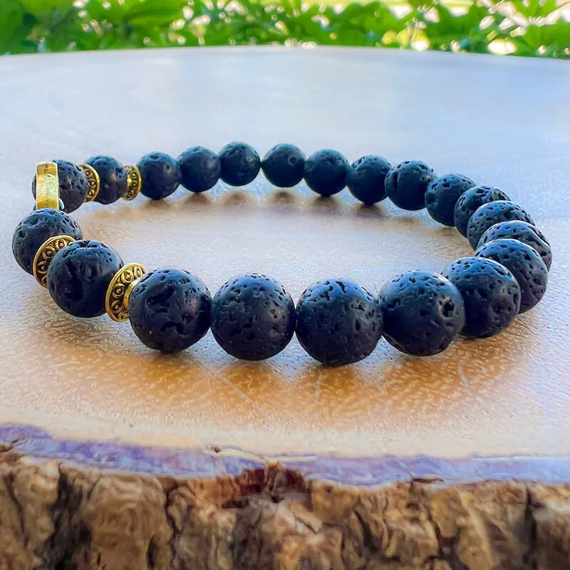 Lava Stone Natural Beaded Bracelet