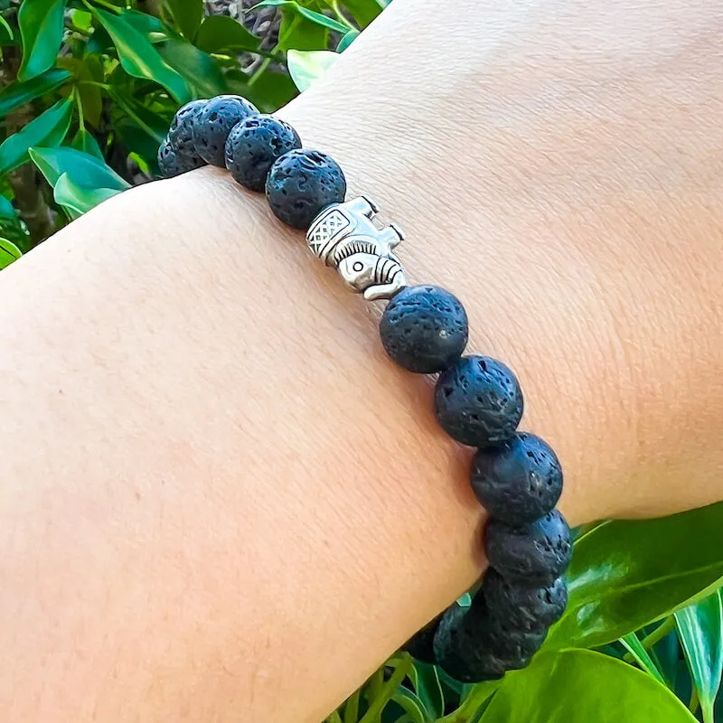 Lava Stone Natural Beaded Bracelet