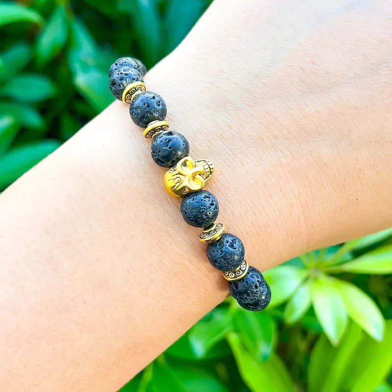 Lava Stone Natural Beaded Bracelet