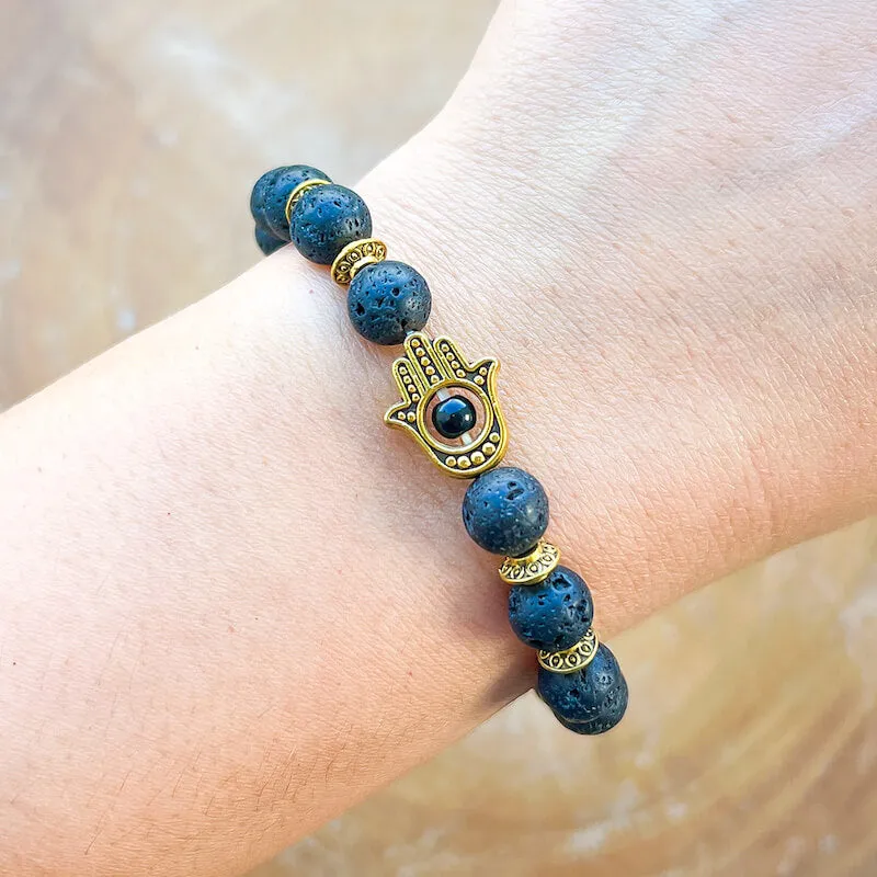 Lava Stone Natural Beaded Bracelet