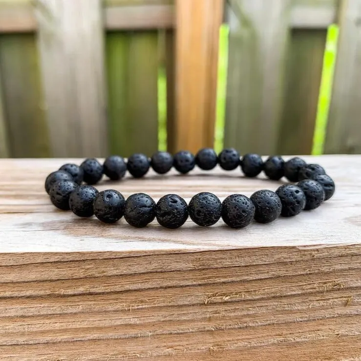 Lava Stone Natural Beaded Bracelet