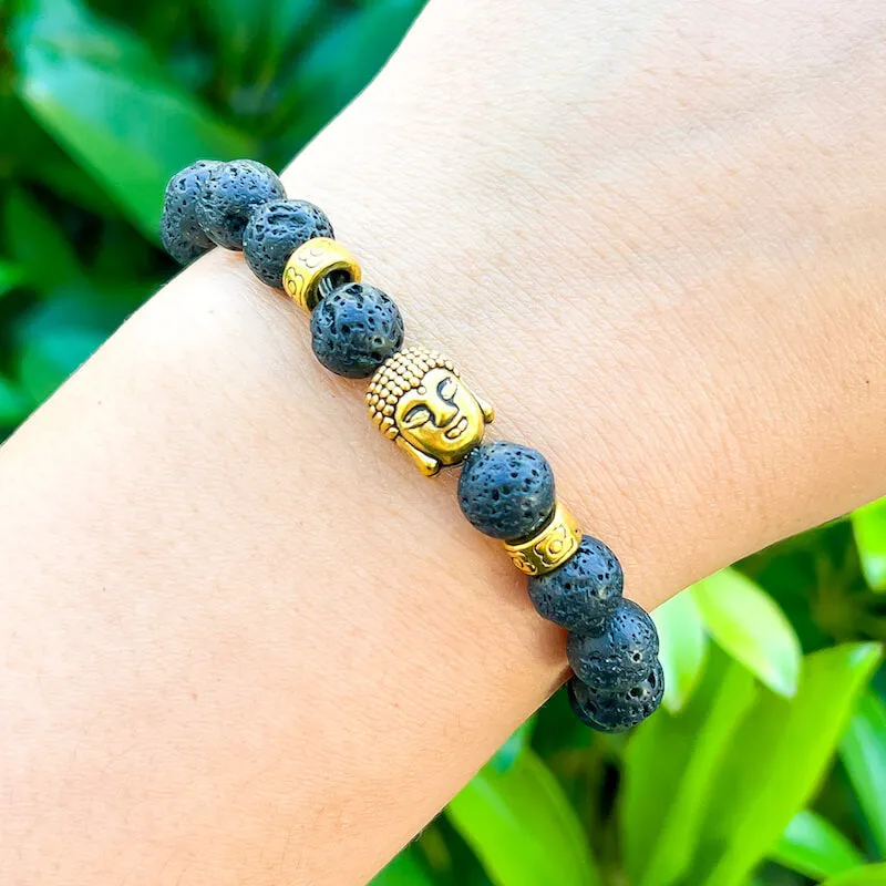 Lava Stone Natural Beaded Bracelet