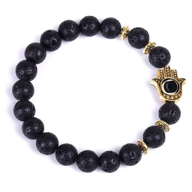 Lava Stone Natural Beaded Bracelet