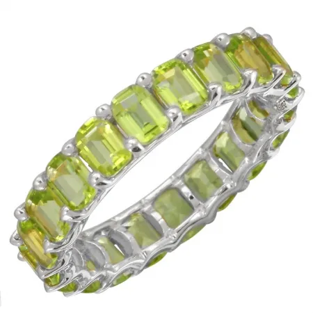 Light Green Peridot Eternity Ring