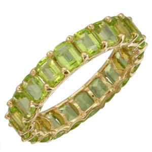 Light Green Peridot Eternity Ring