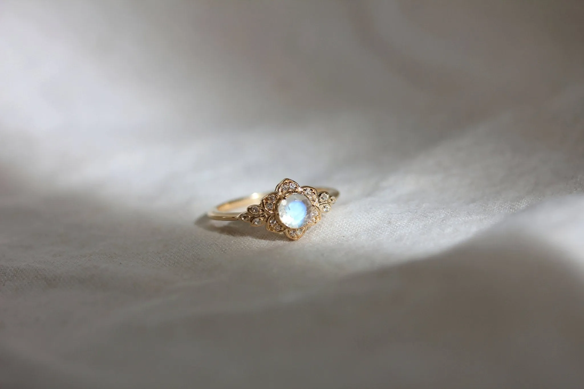 Little Gold Moonflower Ring