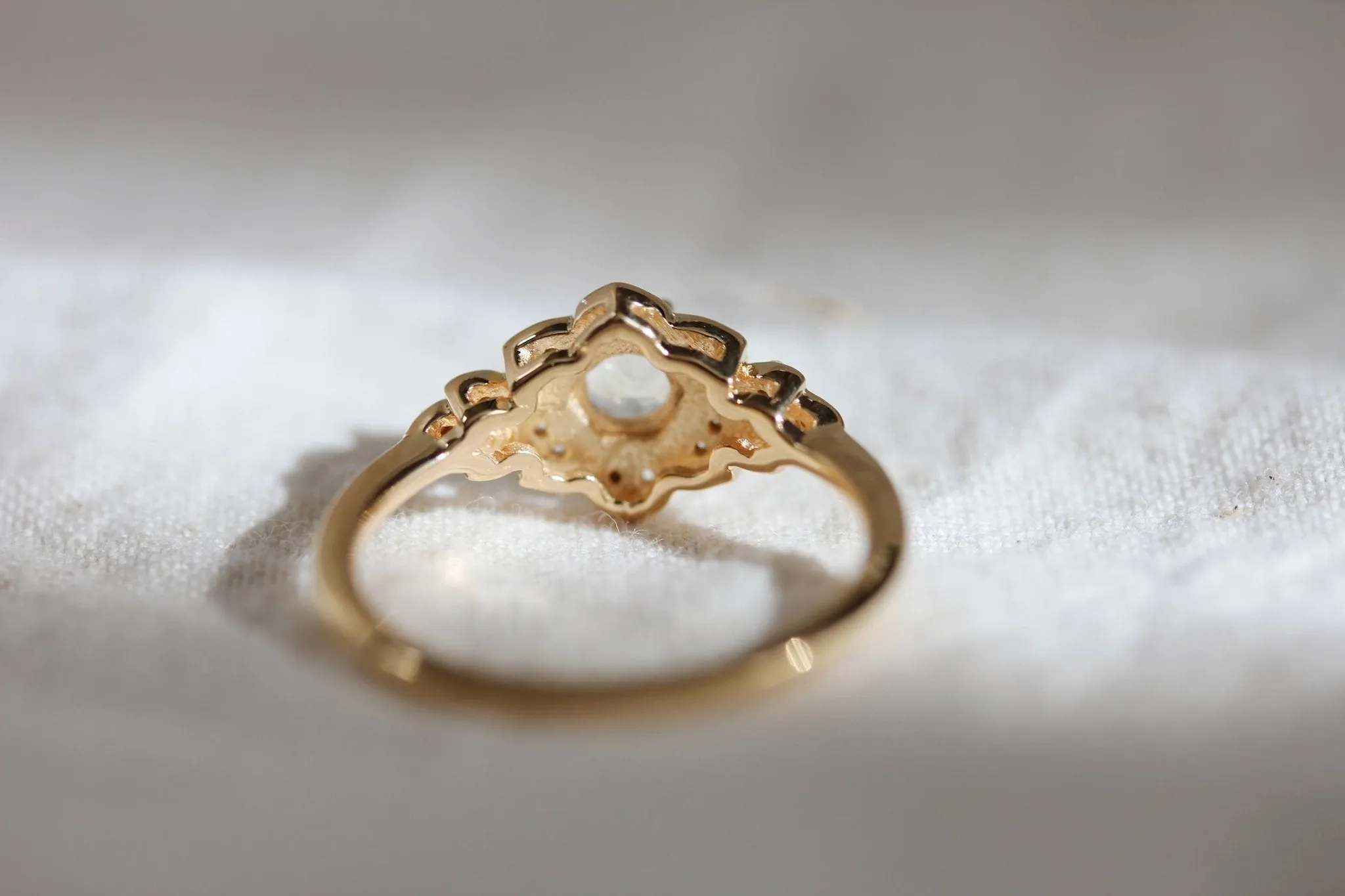 Little Gold Moonflower Ring