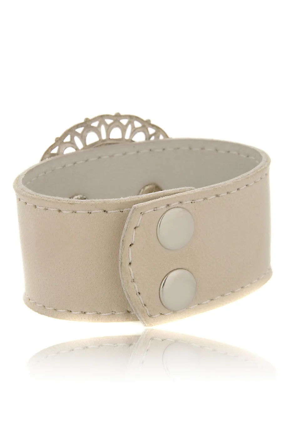 LK DESIGNS CRYSTAL FLOWER Leather Bracelet