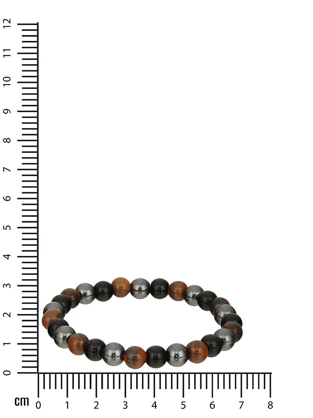 Men Pack Of 3 Brown And Black Elasticated Semi Precious Beaded Bracelet