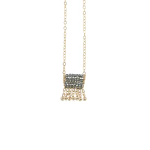 Mini Olakira Necklace with Chain Tassels - SHINY GRAPHITE, GOLD