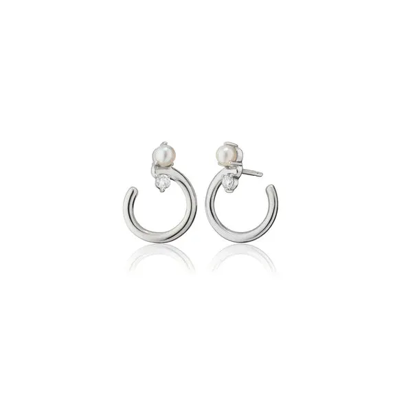 Monica Rich Kosann Sterling Silver Small Galaxy Wrap Hoop Earrings