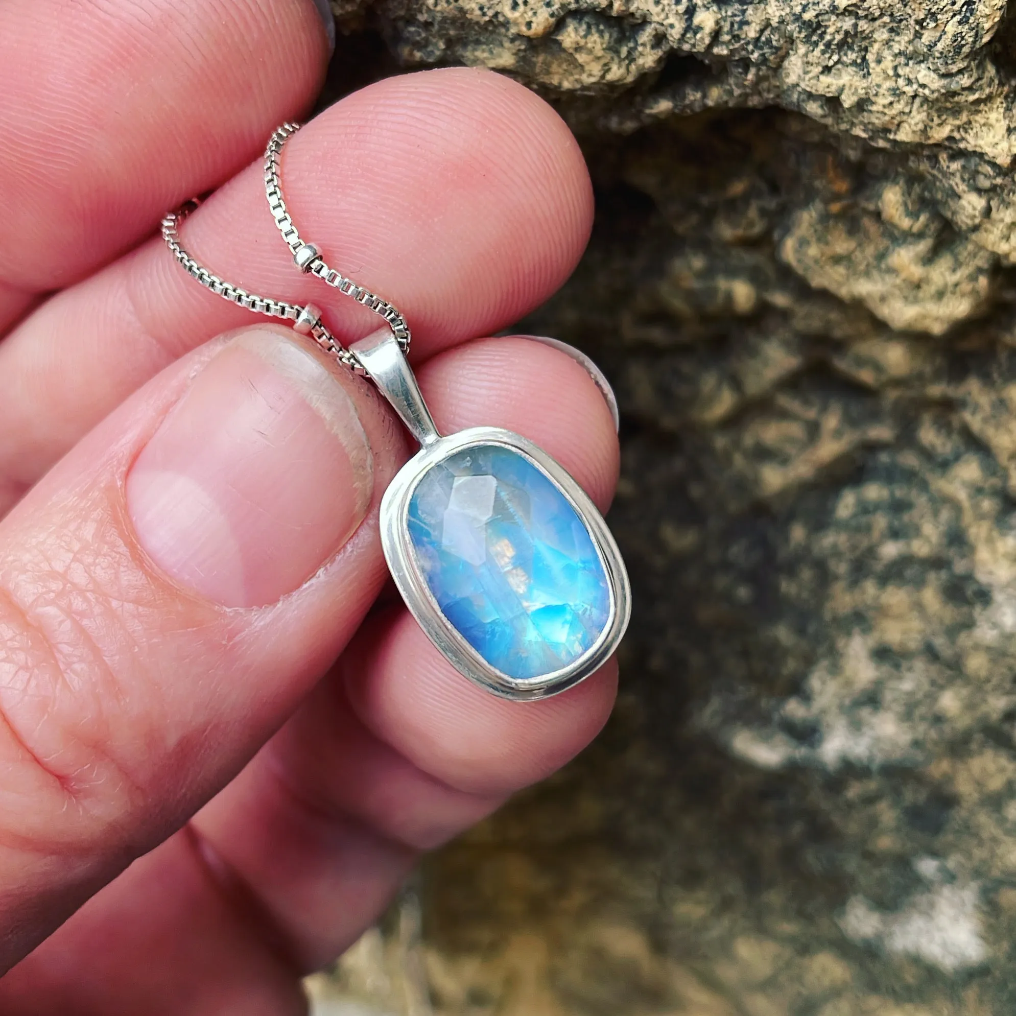 Moonstone and Sterling Silver Pendant