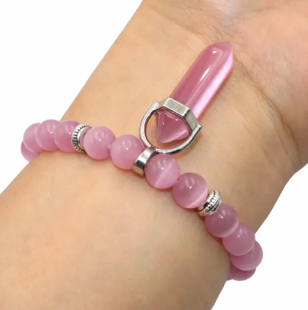 Natural Stone Hexagonal Yoga Bracelet Crystal Beads Spiritual Bracelet