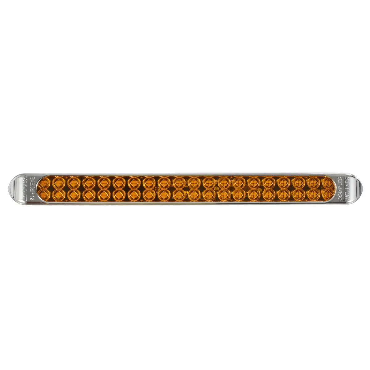 Partsam Submersible 17 Inch Thin Amber Led Turn Signal Light Bar 40 LED Sealed Utility Trailer Truck RV Led Marker Clearance Identification Light Bar w/Chrome Bezel (Pack of 2)