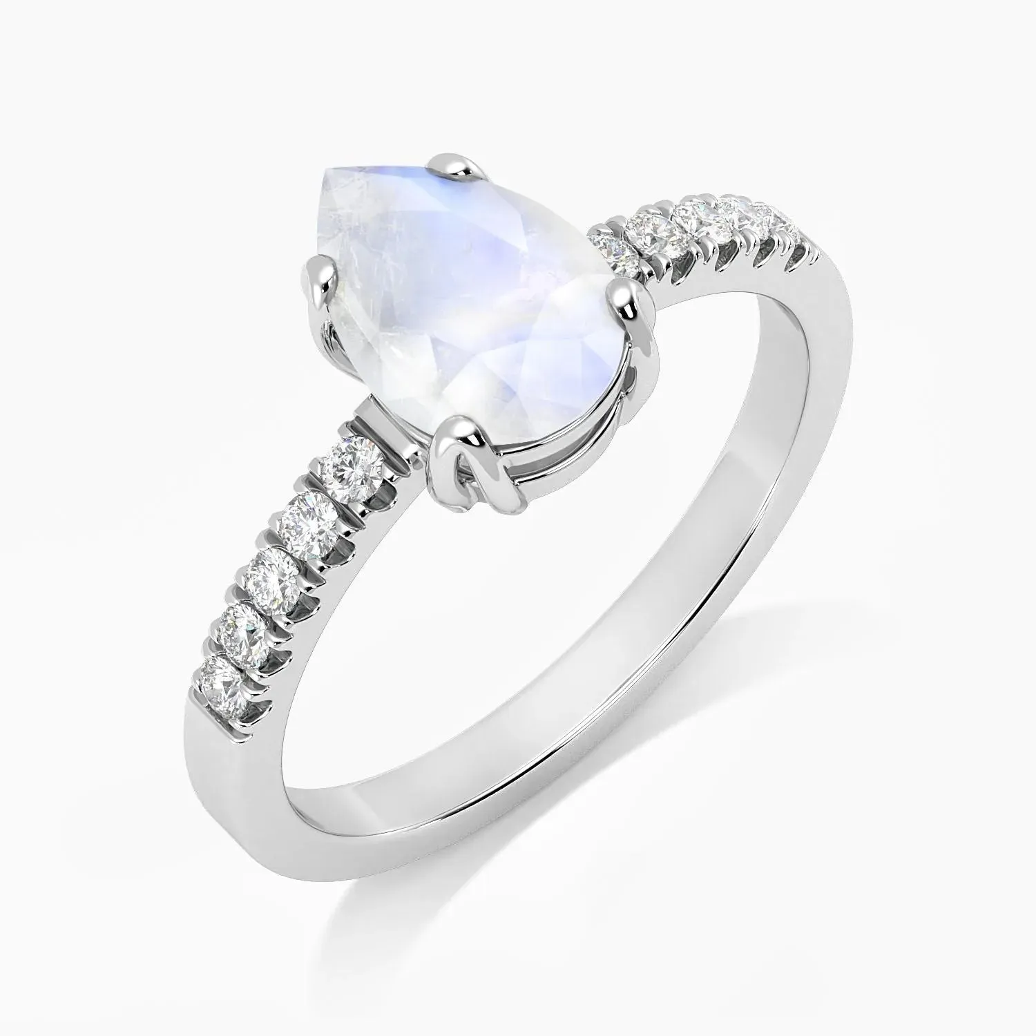 Pear Shape Moonstone Ring  in Silver - Irosk Australia ®