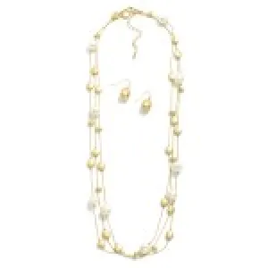 Pearl & Gold Disc Necklace