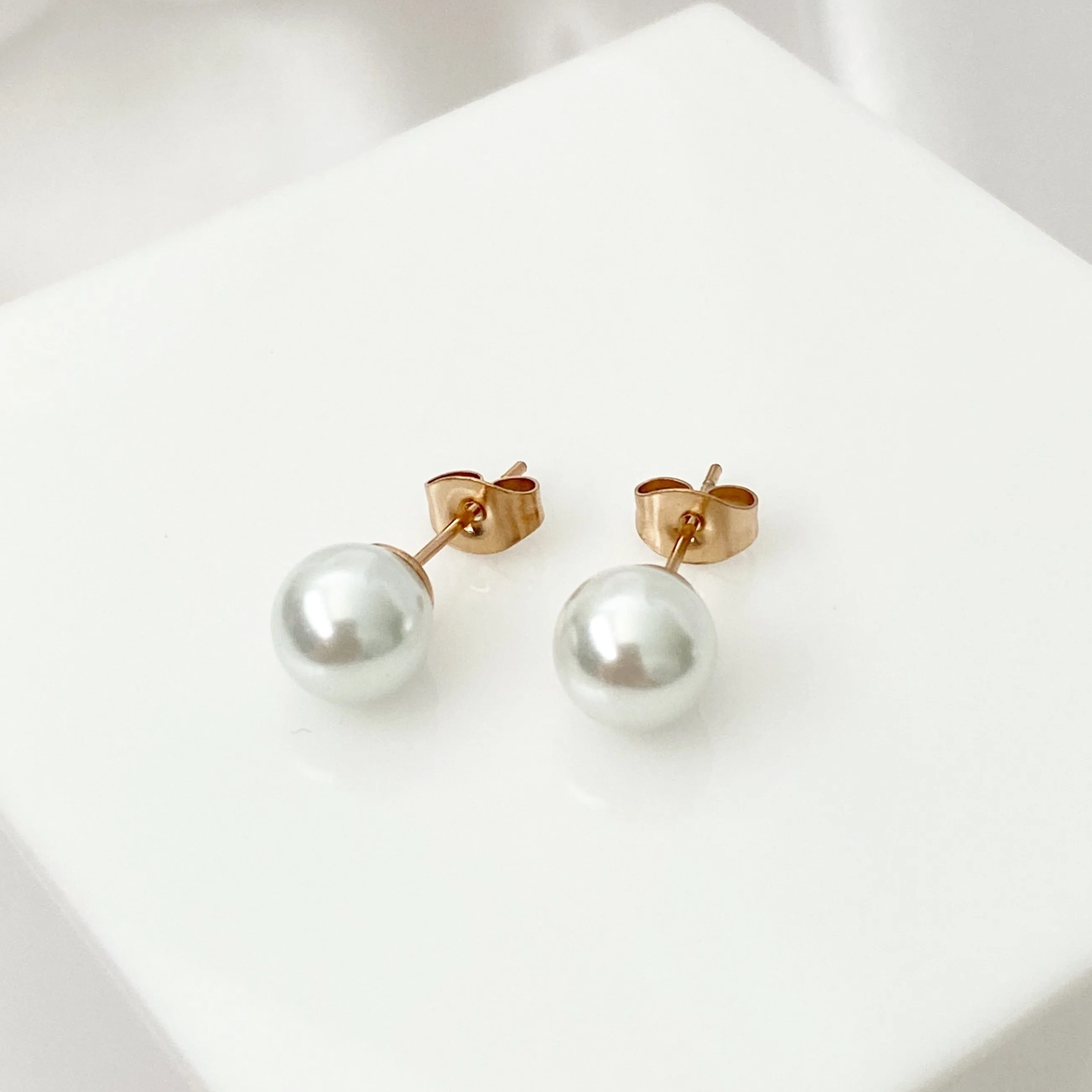 Pearl Stud Earrings - Three Piece Set