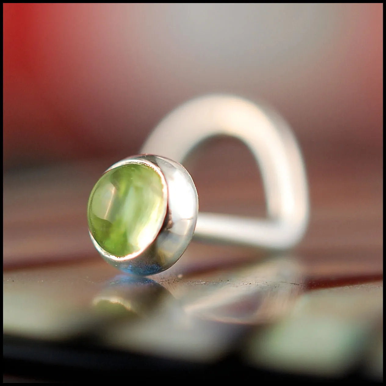 Peridot Nose Stud Set in Sterling Silver