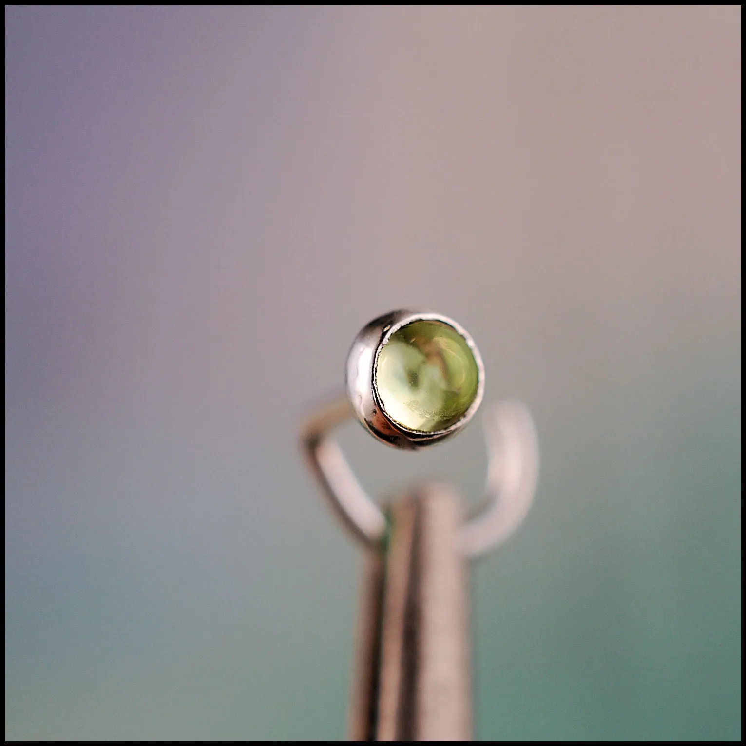 Peridot Nose Stud Set in Sterling Silver