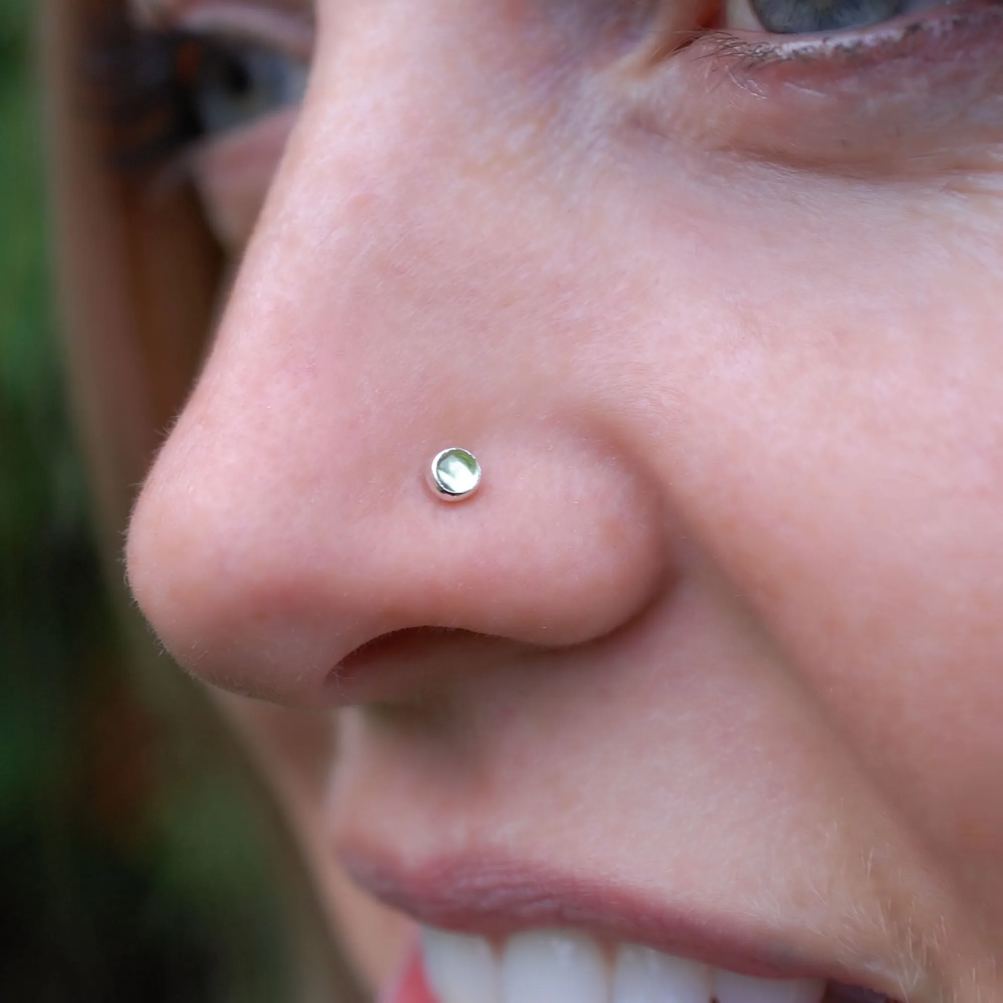 Peridot Nose Stud Set in Sterling Silver