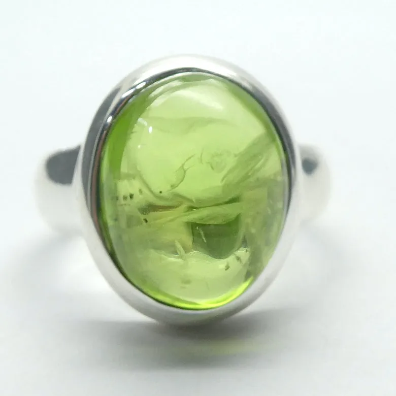 Peridot Ring, Large Cabochon Oval, 925 Silver p2