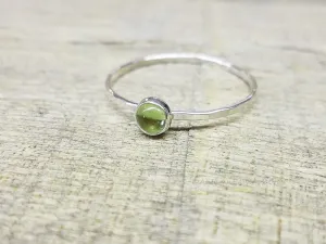 Peridot Ring Sterling Silver Stacking Ring