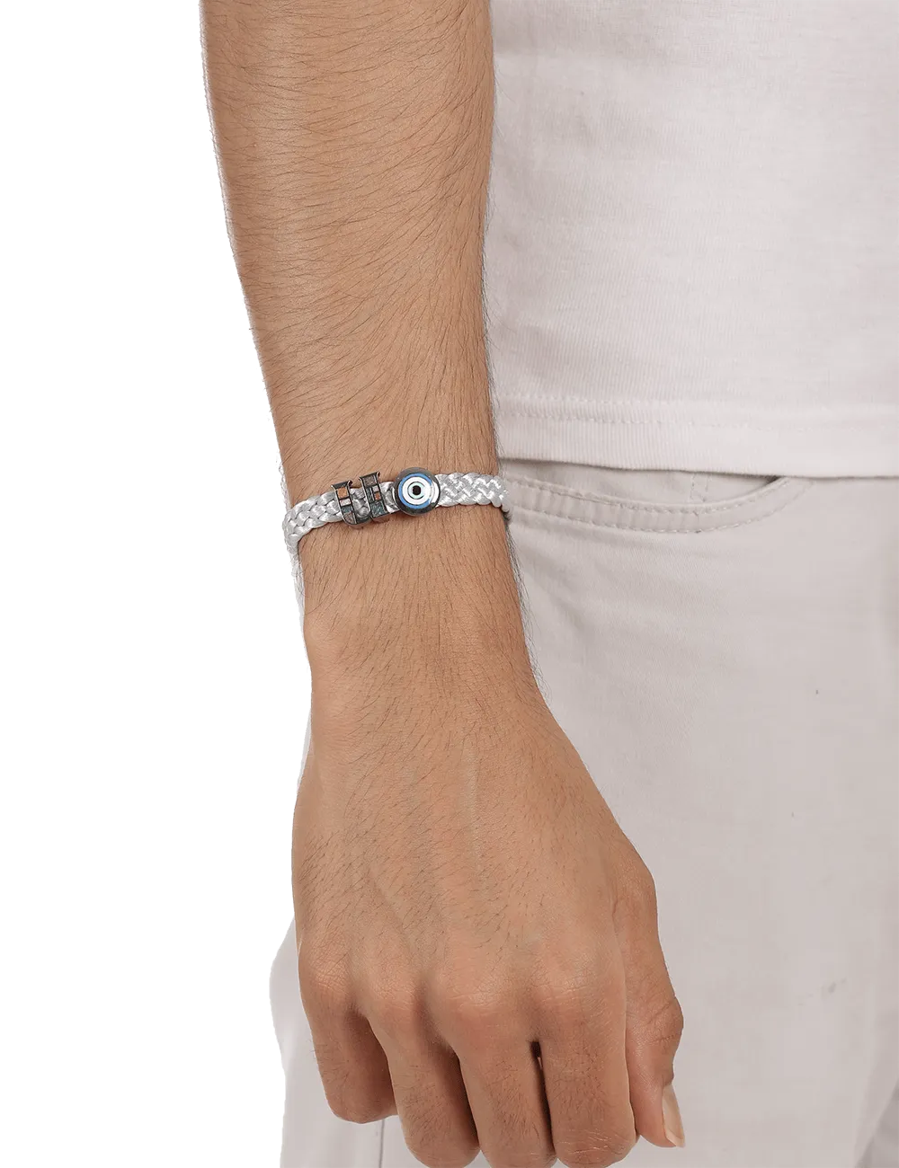 Personalised Unisex Infini Thread of Protego Bracelet - Luna Grey and Gunmetal