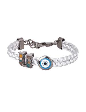 Personalised Unisex Infini Thread of Protego Bracelet - Luna Grey and Gunmetal