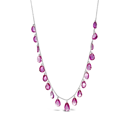 Pink Briolette Sapphire Necklace