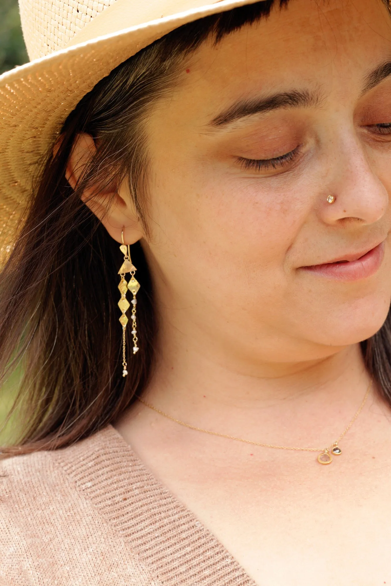 Pyramid, Diamond & Pearl Shape Earrings