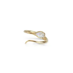 Rainbow Moonstone Serpent Ring