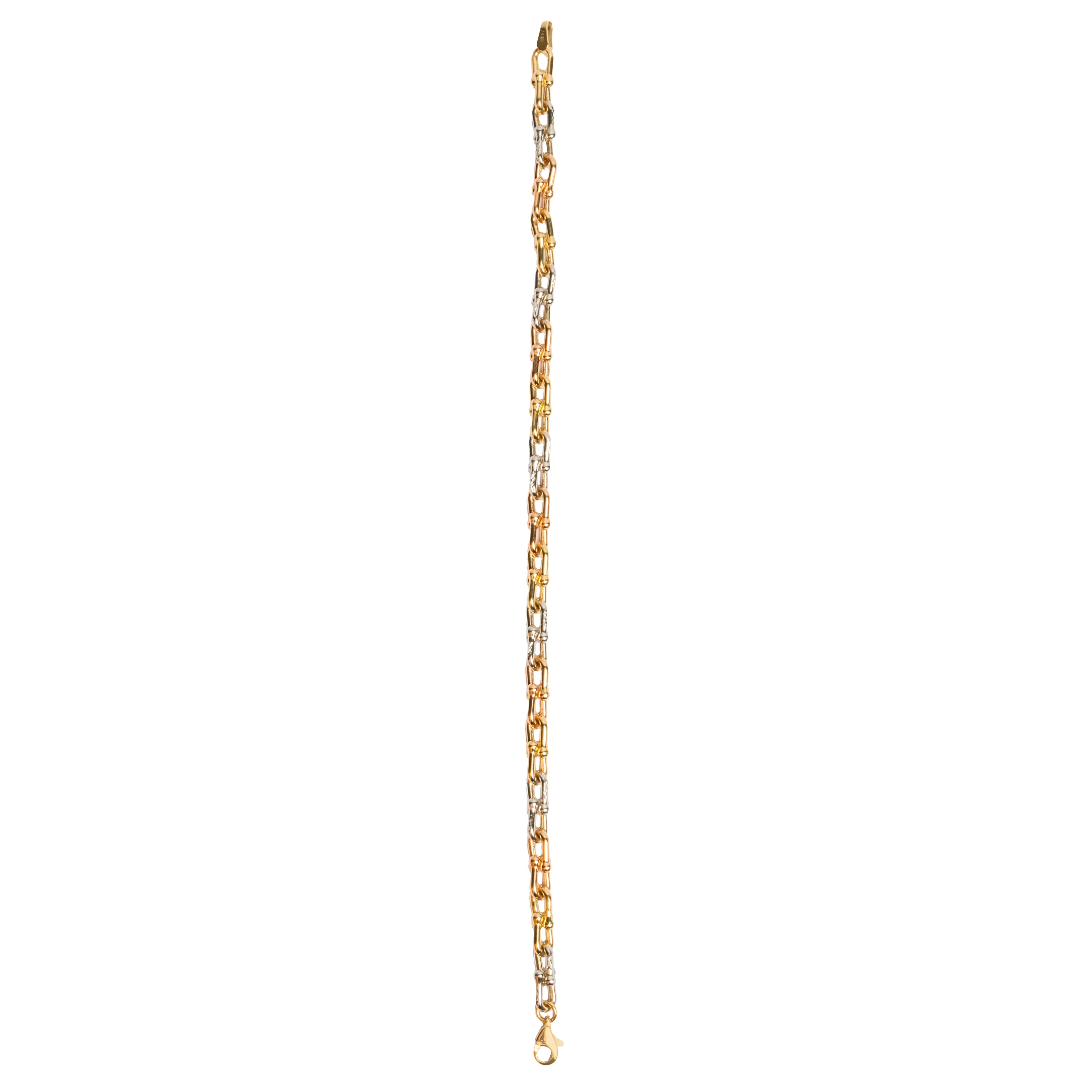 Real Gold 3 Color GZTF Hardware Solid Chain Bracelet 4263-TC BR1471