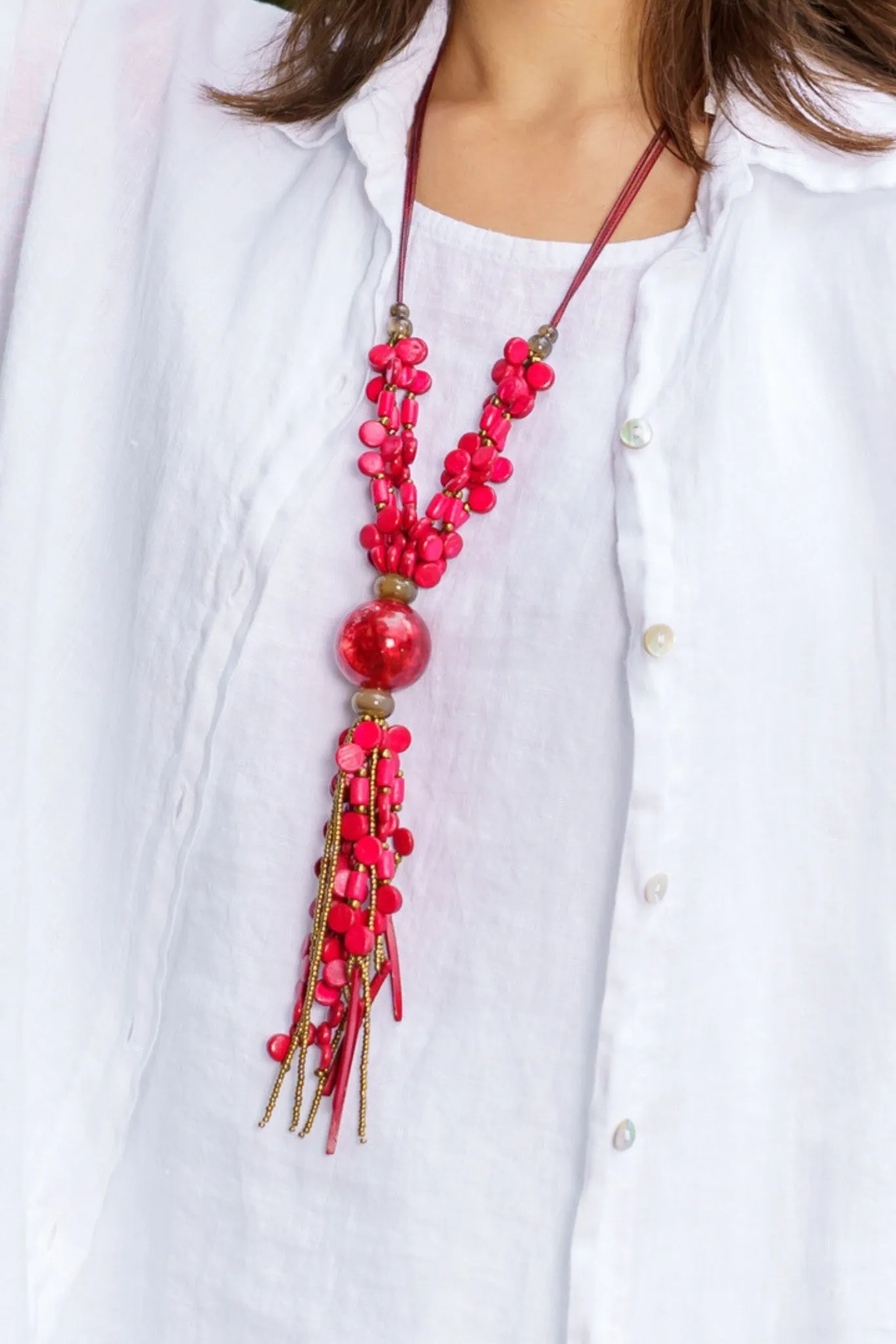 Red Beaded Necklace