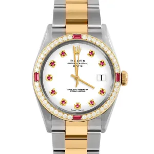 Rolex Date 34mm | 1500-TT-WHT-RBY-AM-4RBY-OYS